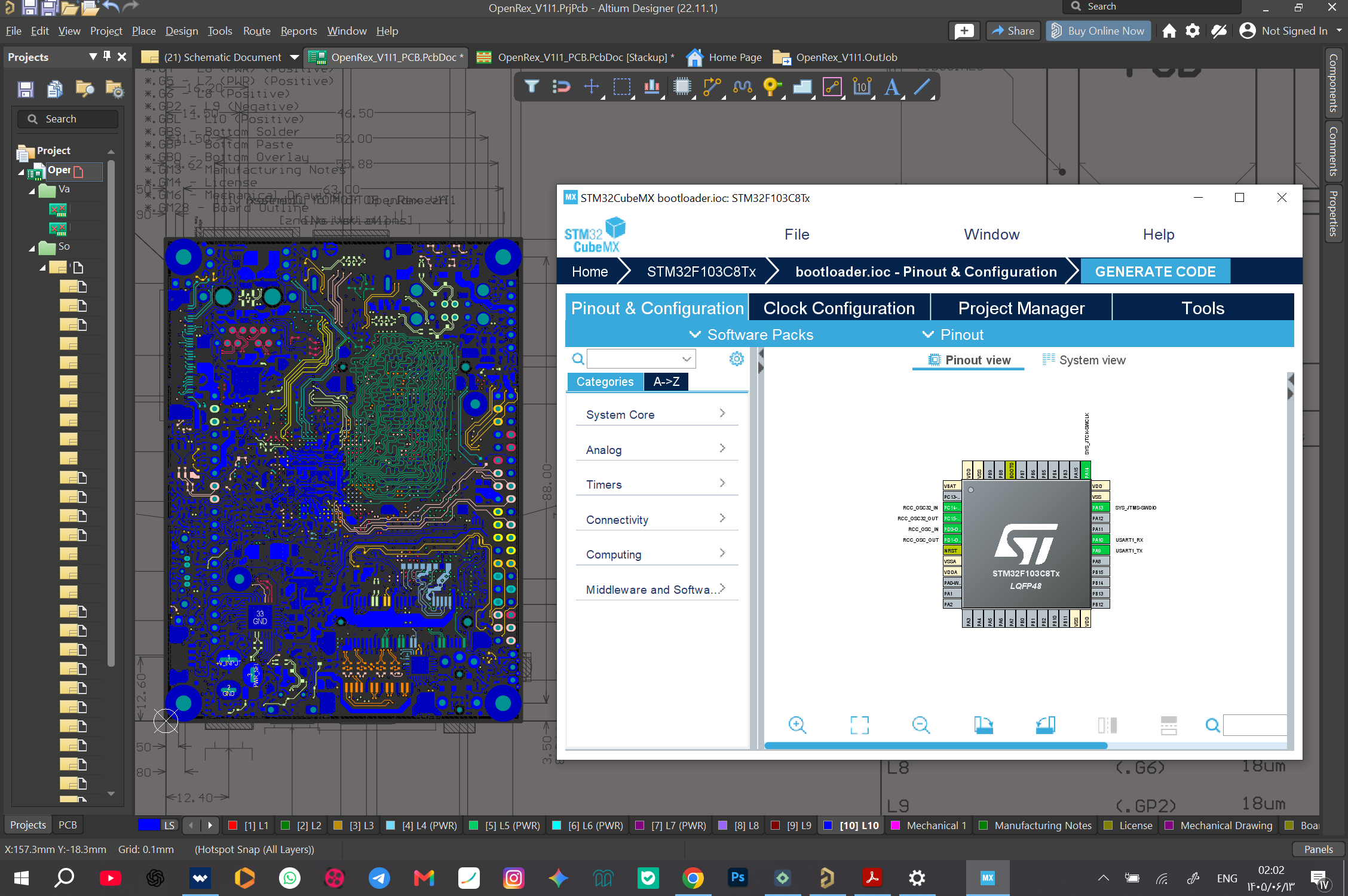 طراحی برد stm32